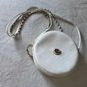 Gucci Ivory Round Crossbody Bag with Gold Details